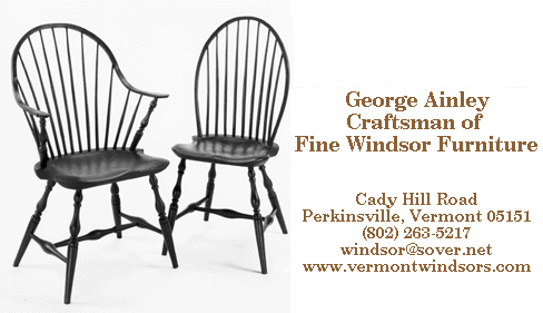 George Ainley Windsor Charis www.vermontwindsors.com buy Windsor chairs and other Windsor furniture